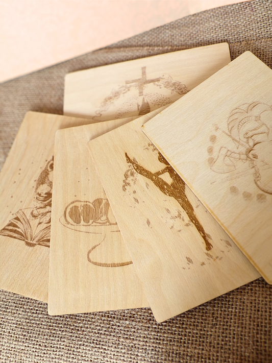 Lot de cartes en bois - Archétypes "Féminins"